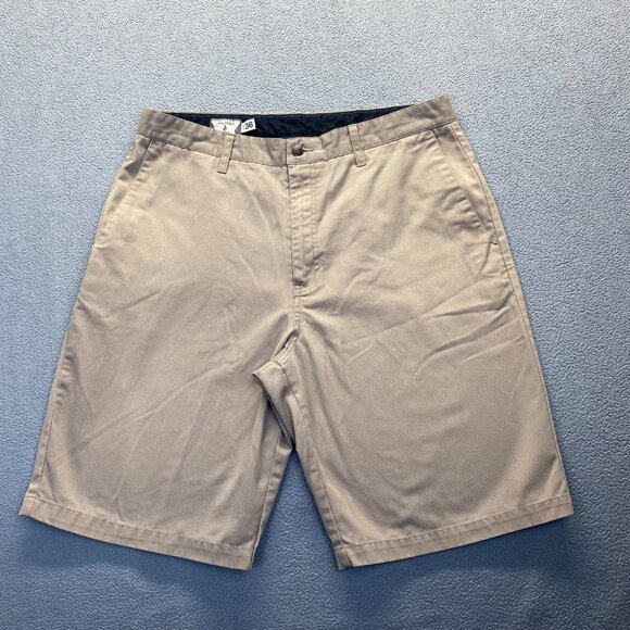 Volcom Shorts Mens Size 36 Chino Cotton Blend,Pockets,Zip,Beige - Picture 1 of 13
